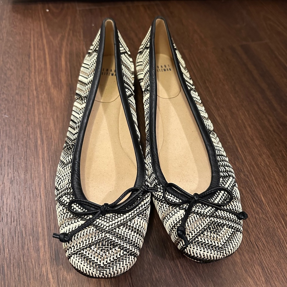 Stuart Weitzman Shoestring Woven Ballerina Flat